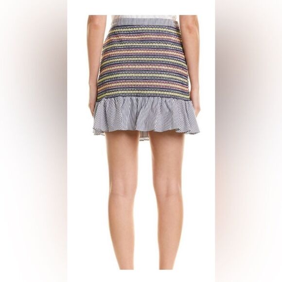 New Parker ruffle mini Skirt in Blue and pink Sz 10 - Picture 5 of 16